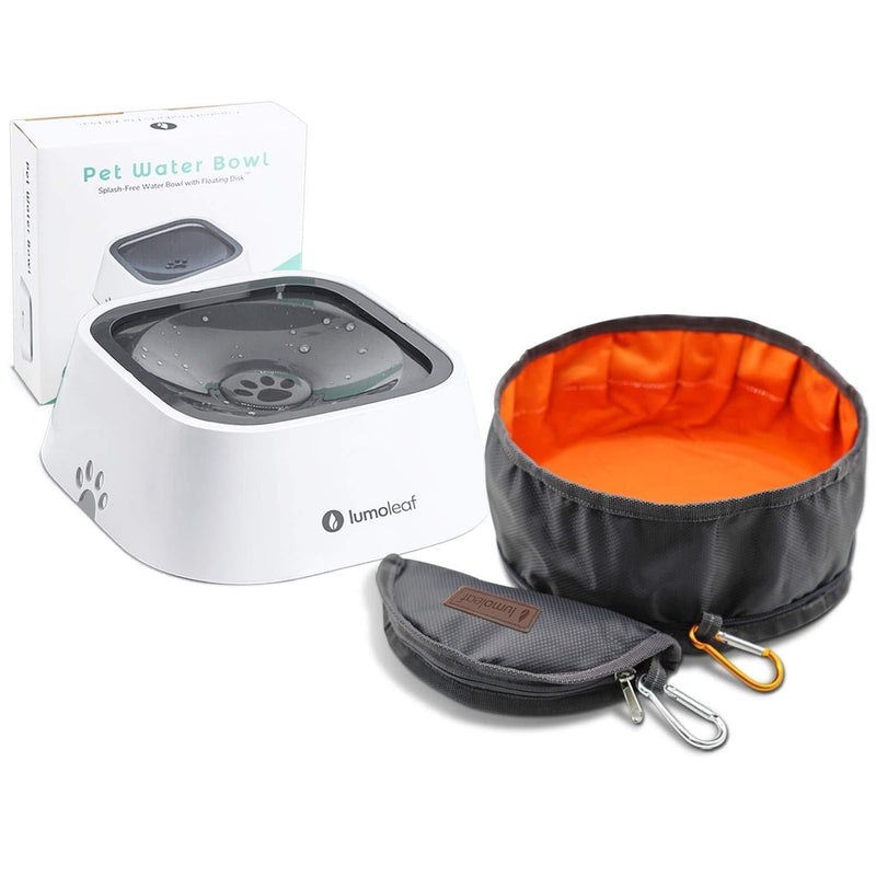 LumoLeaf No Spill Dog Water Bowl for Dogs+ Collapsible Dog Bowl, Portable Slobber Stopper Water Bowl for Traveling, Eco-Friendly Water& Food Feeder for Dogs/Cats/Pets. - PawsPlanet Australia