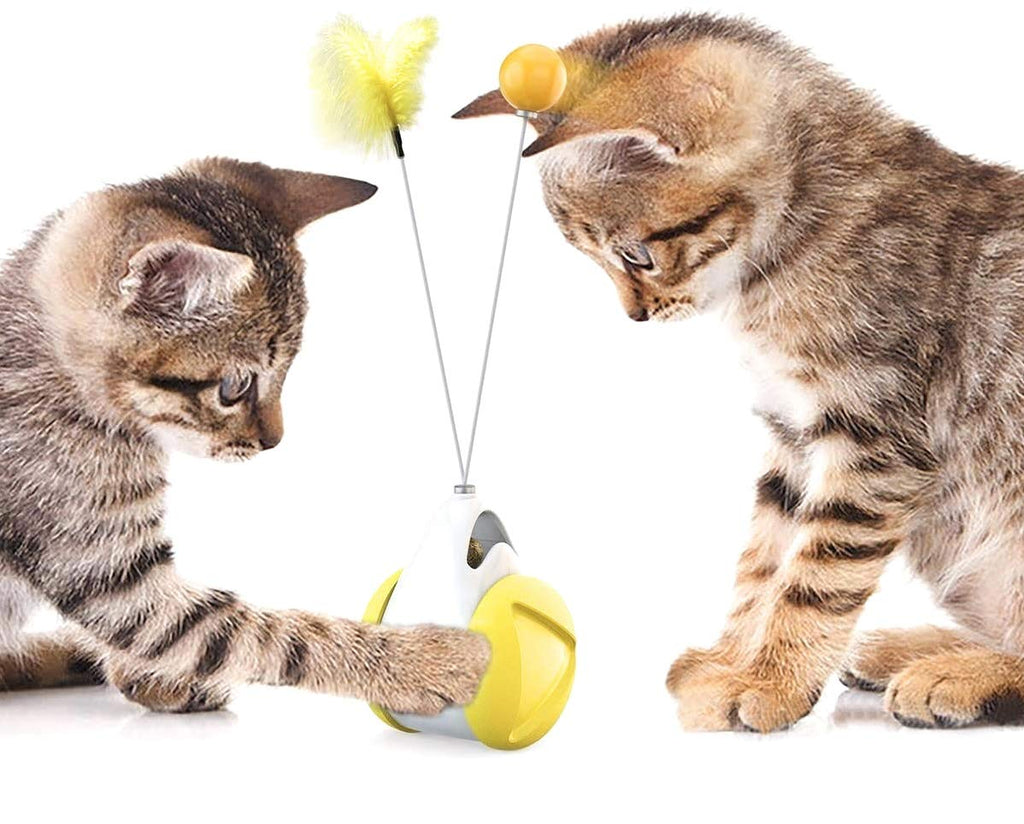 [Australia] - KuChuang Cat Chase Toys, Interactive Toys for Indoor Cats, Newest Version Balance Cat Toy with Feather and Ball,Suitable for Cats to Play Sports Training,Kitten Toys for Cat 