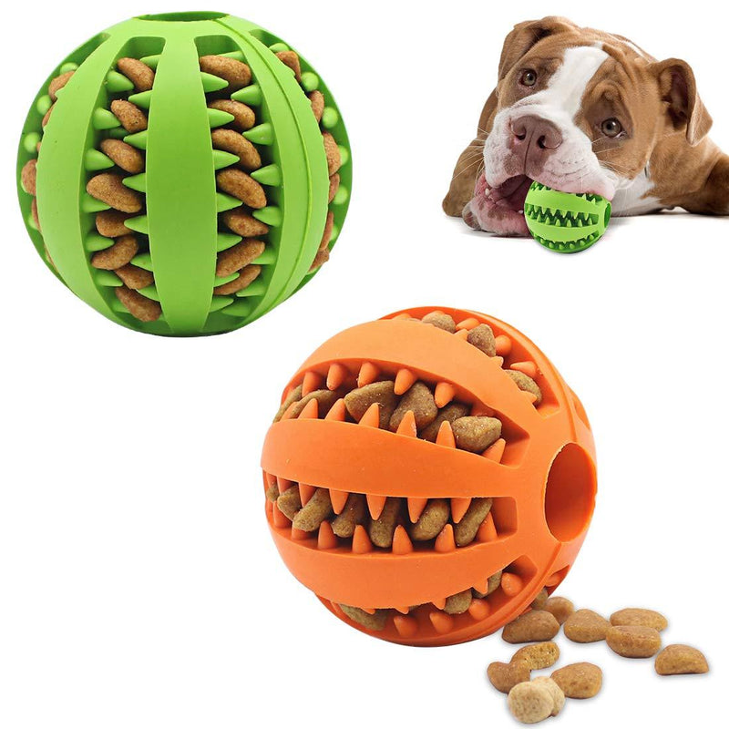 [Australia] - Dog toy ball, non-toxic bite-resistant natural elastic rubber ball 2 Pack,Medium interactive dog toy ,pet food treatment feeders, chewing teeth cleaning balls, exercise games, IQ training balls 