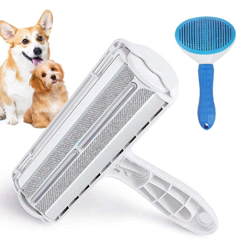 [Australia] - Moorfowl Portable Lint Remover Pet Fur Removing Roller for Couch, Car, Carpet - Self Cleaning Slicker Brush for Dog Cat Pet Grooming Tool for Shedding Removes Loose Undercoat 