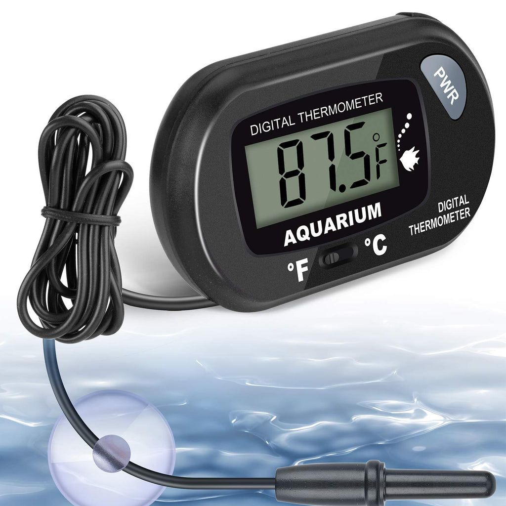 Aquarium Thermometer, Fish Tank Thermometer, Water Thermometer seachem Prime with LCD Display Fahrenheit/Celsius(℉/℃) for Vehicle Reptile Terrarium Fish Tank Refrigerator by AikTryee - PawsPlanet Australia