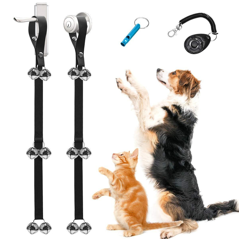 [Australia] - Feeko 2 Pack Dog Doorbells, Upgraded Premium Quality Adjustable Dog Door Bells for Potty Training, 6 Extra Large Loud Doorbells with Dog Training Clicker for Door Knob 