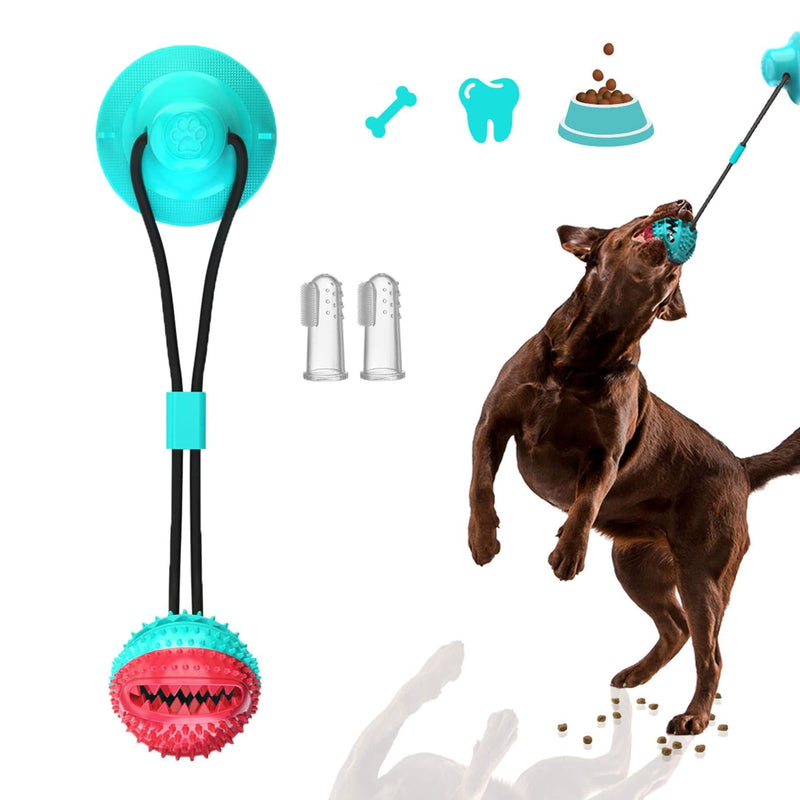 [Australia] - MUFUN Dog Suction Cup Toy for Small Medium Large Breed, Dog Chew Tug Toys Interactive, Teeth Cleaning Squeaky Tug Toys for Dogs, Dog Suction Cup Tug of War (Red-Blue) 