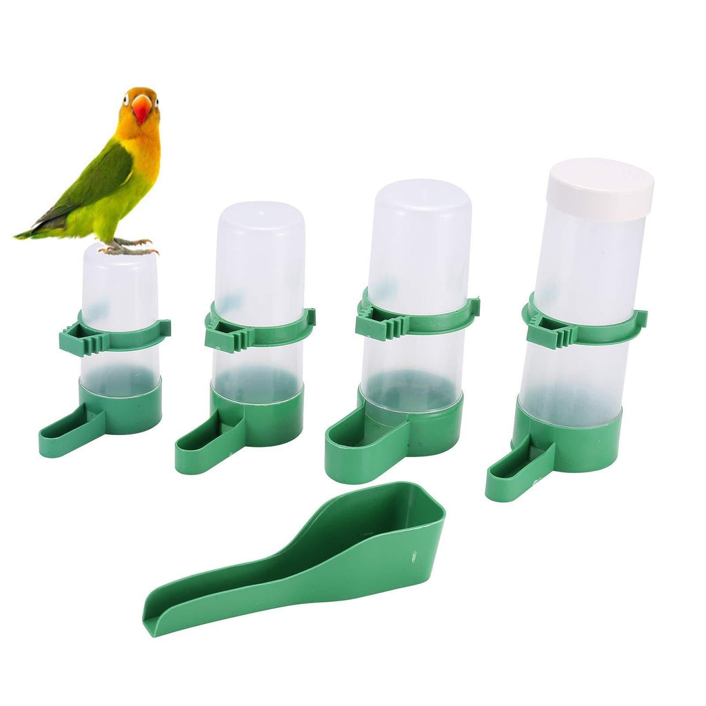 Lenlorry Automatic Bird Feeder Water Dispenser Set, Food Bowl Bottle Drinker Container Cups Cage for Small Bird Pet Parrot Budgie Lovebirds Cockatiel Canaries Parakeets Finch 5 Pcs - PawsPlanet Australia