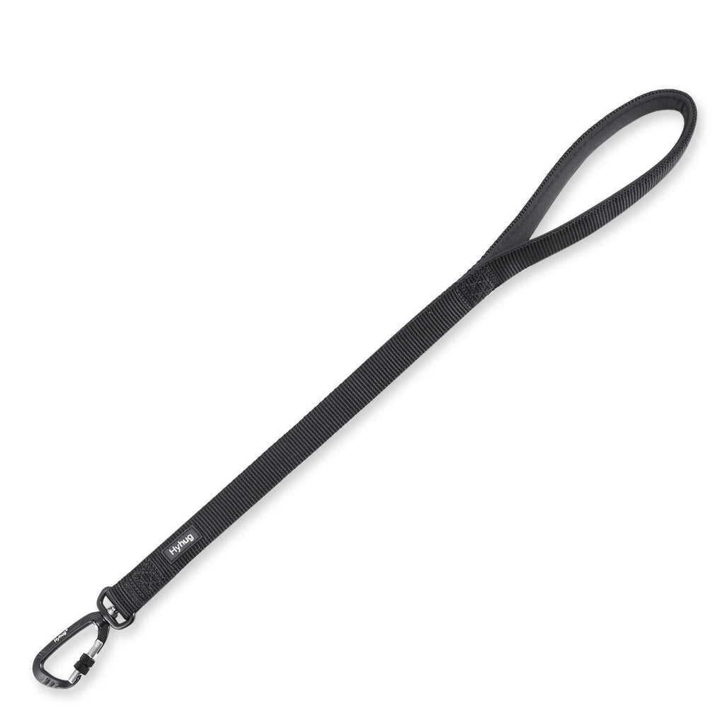 [Australia] - Hyhug Pets 24 Inches Heavy Duty Short Leash with Comfortable Handle and Lightweight Aviation Alumium Clip Lead- for Large Medium Dogs Daily Necessities. Black 