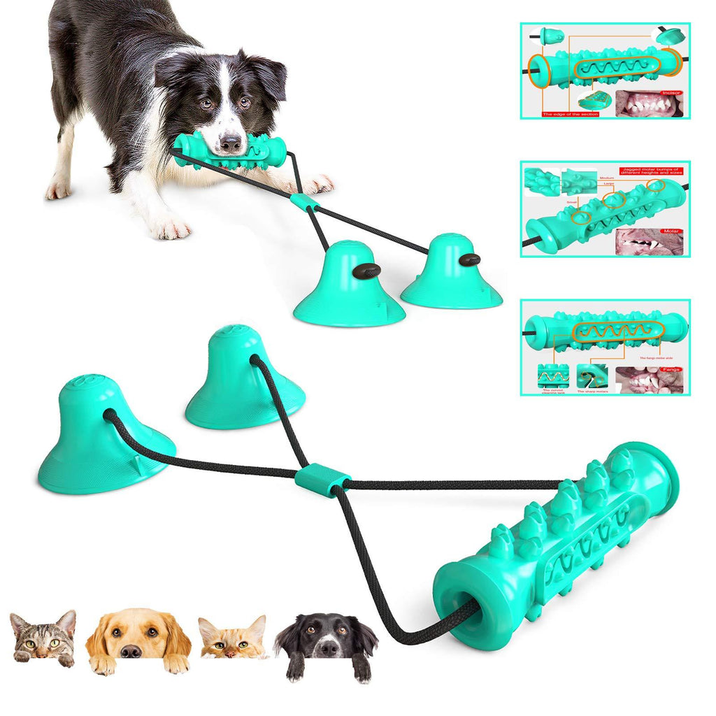 [Australia] - pet jouet Dog Chew Toys with Double Suction Cup, Dog Toys for Aggressive Chewers, Dog Molar Bite Toy, Interactive Ropes Toy for Dog Teeth Cleaning, Tug of War, Puppy Dog Trainng, Kill Boring Time. Blue 