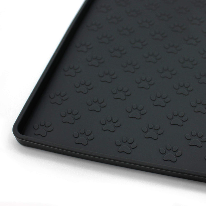 Ptlom Pet Placemat for Dog and Cat, Mat for Prevent Food and Water Overflow, Suitable for Small, Medium and Big Pet 18" * 12" Black - PawsPlanet Australia