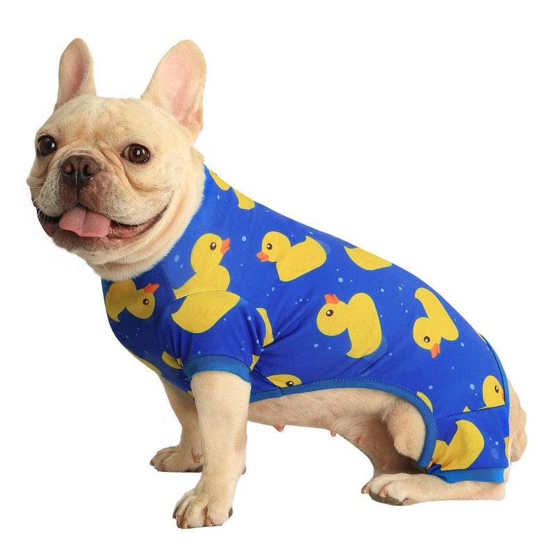 [Australia] - HDE Dog Pajamas Lightweight Dog PJs One Piece Jumpsuit Shirts for Dogs Cute Puppy Clothes for Small Medium Large Dogs Ducks 