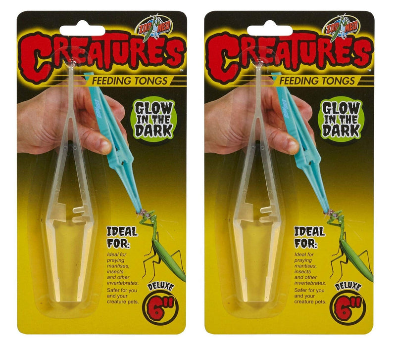 Zoo Med 2 Pack of Creatures Feeding Tongs, 6 Inch, Glow in The Dark - PawsPlanet Australia