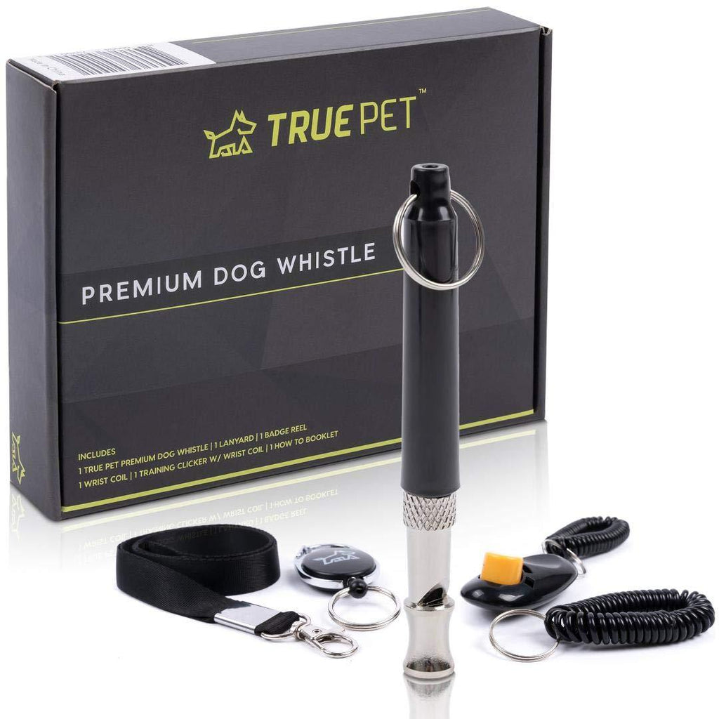 True Pet Premium Dog Whistle, Adjustable Frequency, Stop Barking, Includes Training Clicker, How-to Guide & More, No More Frustration, Easy to Use - PawsPlanet Australia