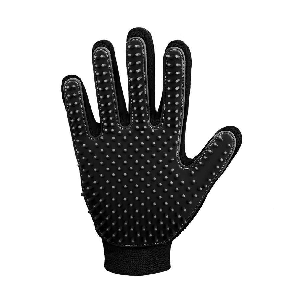 [Australia] - Pet Hair Remover Glove, Enhance Pet Grooming Glove with 255 Tips, Deshedding Glove for Dog and Cat, 1 Pack Right Hand Gentle De-Shedding Glove Brush Black 