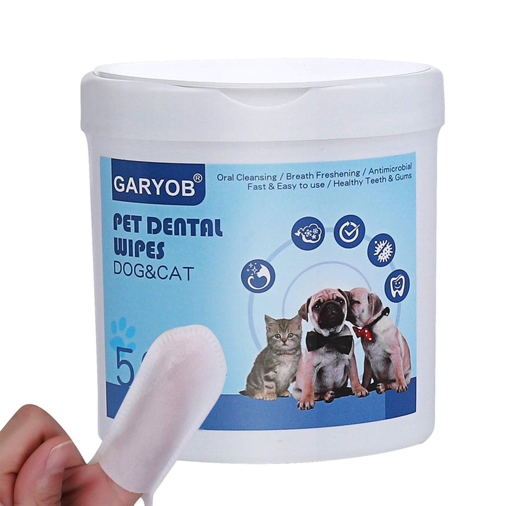 GARYOB Pet Dental Care Wipes, Pet Oral Cleansing Teeth Pads for Dogs and Cats, Optimize Oral Health, Freshen Breath, 50 Presoaked Wipes - PawsPlanet Australia