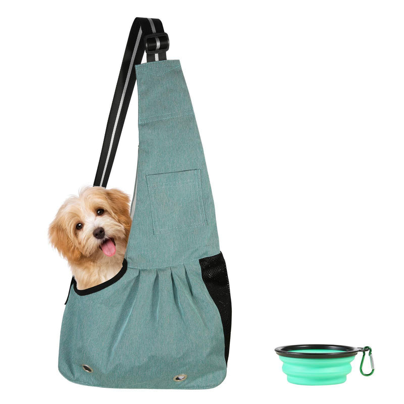 Small Dog Cat Sling Carrier,Hands Free Pet Outdoor Travel Bag Breathable Adjustable Strap Shoulder Bag Tote for Puppy,Small Dogs,Cats,with Collapsible Dog Bowl,Large Sized - PawsPlanet Australia