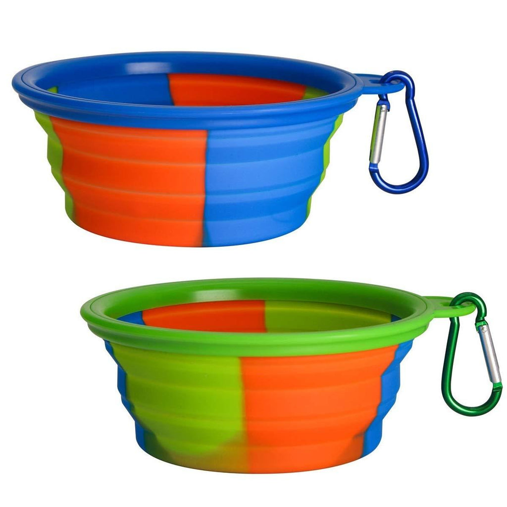 SLSON Collapsible Dog Bowl 2 Pack, Portable Silicone Pet Feeder, Foldable Expandable for Dog/Cat Food Water Feeding, Travel Bowl for Camping Camouflage - PawsPlanet Australia