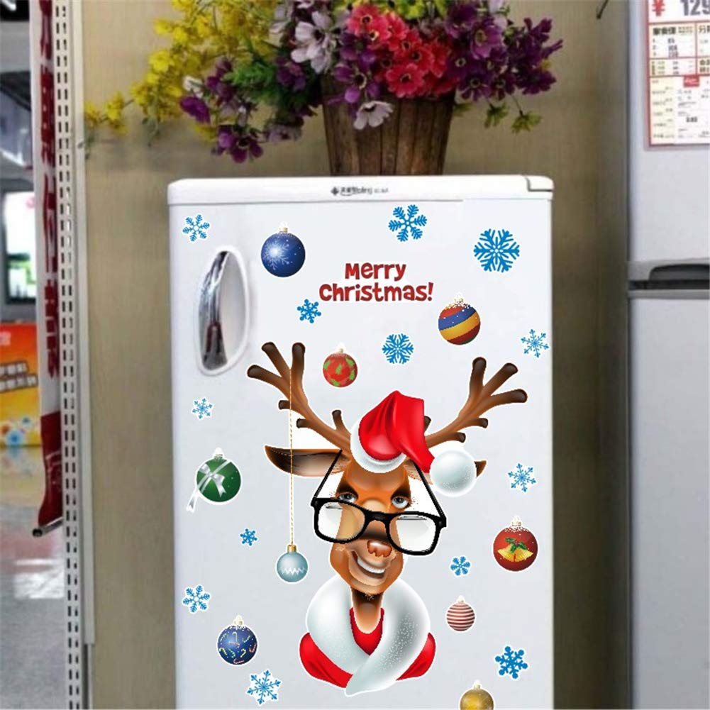 Kiddale Christmas Decorations Santa Claus Refrigerator Decals, Removalble Self-adhensive Wall Stickers for Fridge, Cabinets,Metal Door, Garage, Office Cabinets,Living Room, Bedroom,etc. - PawsPlanet Australia