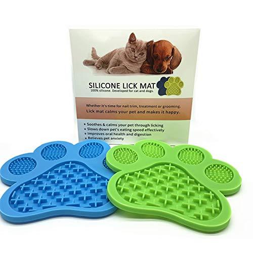 [Australia] - MotH Dog Lick Pad, 2pcs Slow Lick Mat with Super Suction, Silicone Dog Bowl Slow Feeder Distraction Device for Pet Bathing, Grooming, and Dog Training 