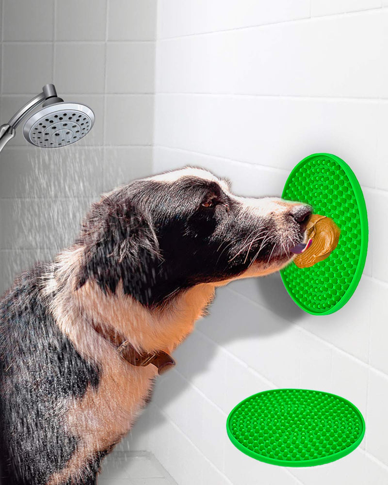EAVPORT Dog Lick Pad, Peanut Butter Slow Feeder Lick Mat for Dogs with Suction Cups, Distraction Device for Pet Bathing, Grooming and Training 1 Pack Green - PawsPlanet Australia