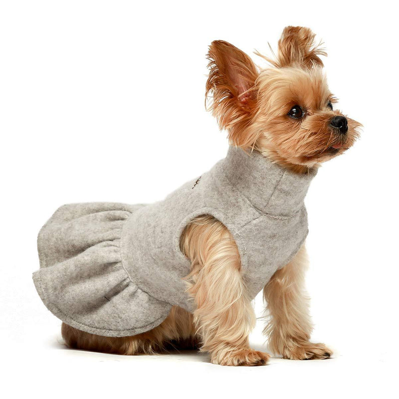 [Australia] - Fitwarm Embroidery Thermal Pet Clothes for Dog Dresses Winter Coat Cat Sweatshirts Puppy Outfits Grey L 