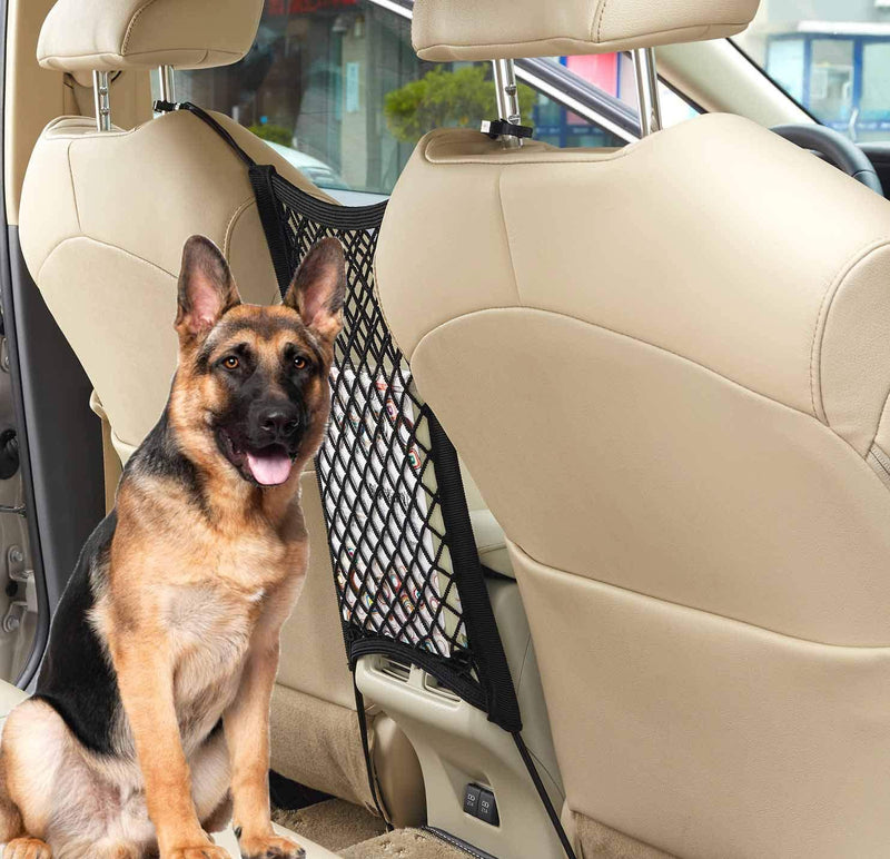 [Australia] - uvome Car Dog Barrier Vehicle Back Seat Net Organizer Auto Storage Mesh Universal Obstacle Children Kids Disturb Stopper 2 Layer 