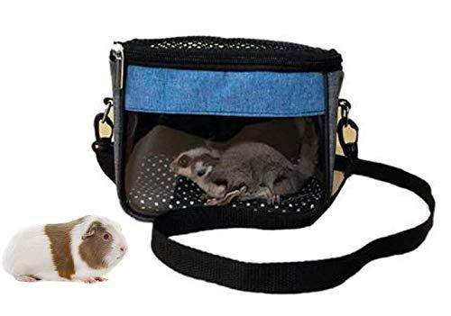 Guinea Pig Hamster Carrier Bag, Upgraded Small Pet Carrier Bag Super Soft Coral Fleece Hedgehog Pouch Portable Outgoing Travel Bag with Adjustable Shoulder Strap and Breathable Mesh for Glider Etc - PawsPlanet Australia