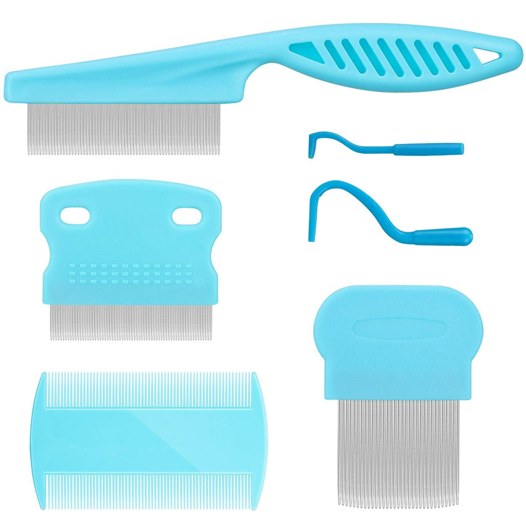 Cat Comb Dog Comb Fine Tooth Comb Pet Comb Grooming Set For Grooming And Removing Dandruff Flakes Remove Float Hair Tear Marks (blue) blue - PawsPlanet Australia