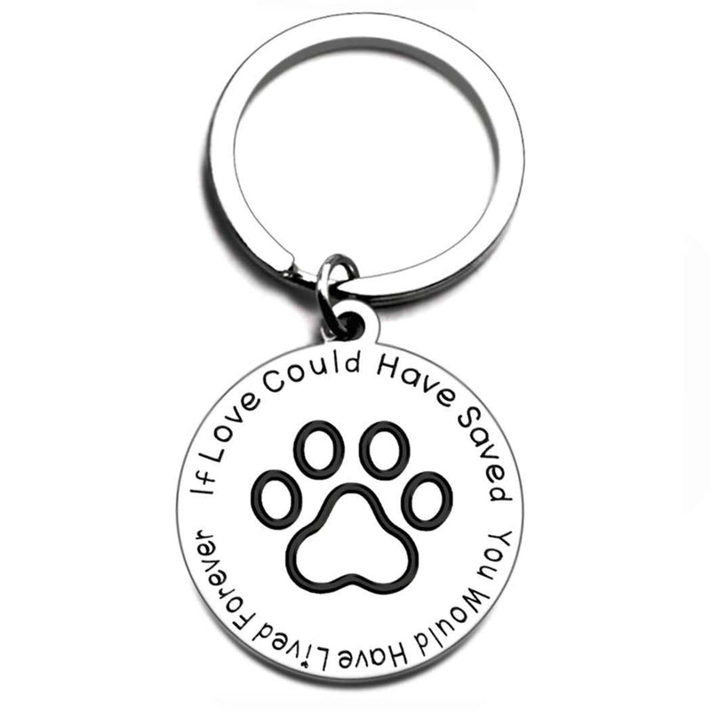 [Australia] - Pet Memorial Gift Keychain for Dogs Cats Personalized Loss of Pet Gift If Love Could Have Saved You, You Would Have Lived Forever Pet Sympathy Dog Cat Remembrance Sympathy Gifts Key Ring 