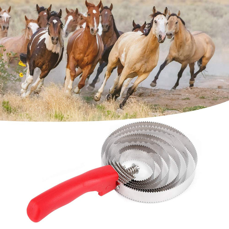 Zouminyy Horse Scraper, Stainless Steel Ringed Brush Horse Itching Brush Horse Itching Brush, Horse Curry Comb Metal Livestock Itching Brush Horse Comb for Horse - PawsPlanet Australia