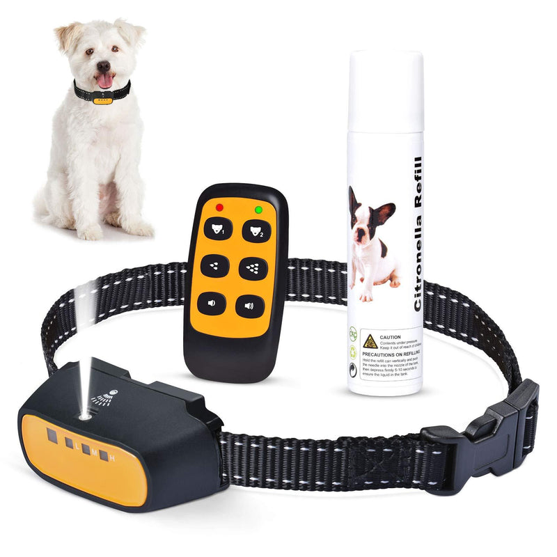 [Australia] - Trainertec Dog Bark Collar, No Shock Citronella Spray Anti-Bark Collars Rechargeable Stop Barking Device for Small Medium Large Dogs with Remote&Spray 