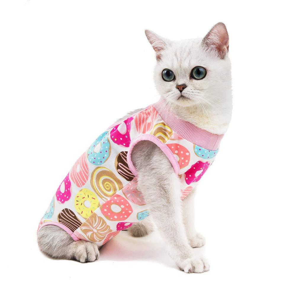 [Australia] - Lcsweet Cute Casual Cotton Pet Cat Dog Shirts Puppy Vest Pants Clothes Donuts Small 