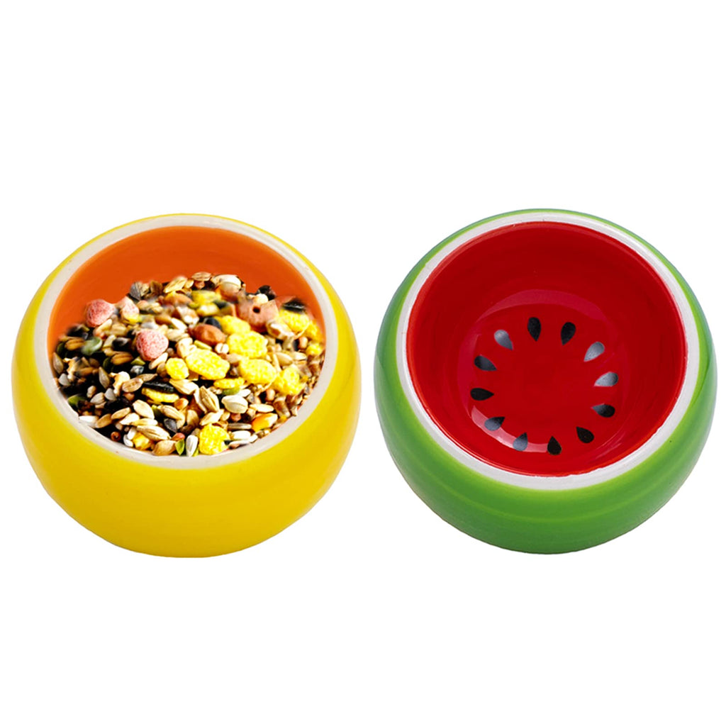 HERCOCCI Hamster Food Bowl, Ceramic - Rabbit Food Dish and Water Bowl for Bunny Guinea Pig Gerbil Ferret Syrian Hamster Chinchilla (2 Pack) 2 Pack - PawsPlanet Australia