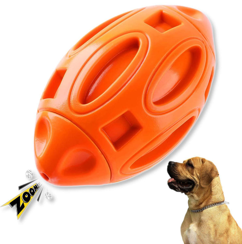 [Australia] - AccuteInsite Durable Rubber Football Squeaky Toys for Aggressive Chewers Toughest, Dog Squeaking Interactive Toys Tough Dog Chew Toys Ball for Medium and Large Breed, Natural Rubber Pet Toys 