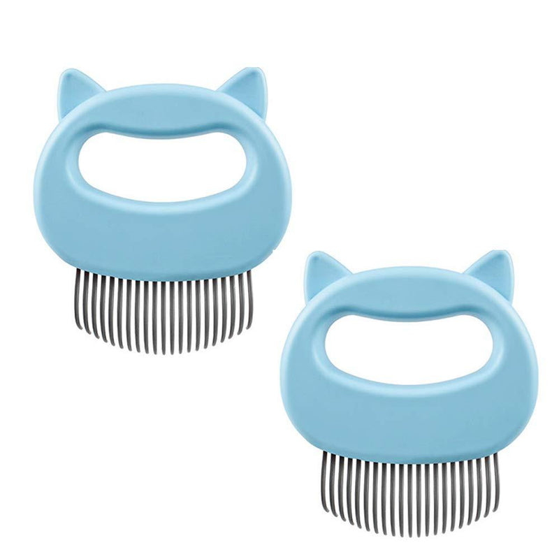 [Australia] - 2 Pcs Pet Shell Comb Pet Grooming Removal Tool Hair Massaging Shell Comb for Dog Cat Pet,to Remove Loose Hairs for Pe Shell Comb Pet Blue 