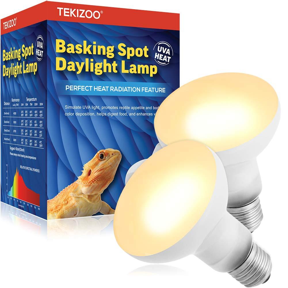 TEKIZOO Basking Spot Daylight Lamp UVA Heat Bulb for Reptile and Amphibian Pet 50W(2 Pack ) - PawsPlanet Australia