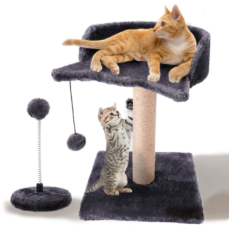 [Australia] - GiftParty Cat Scratching Post for Kitty, Natural Sisal Scratchers Post, Plush Platform and Hanging Toy Balls, Kittens & Cat Interactive Toys 