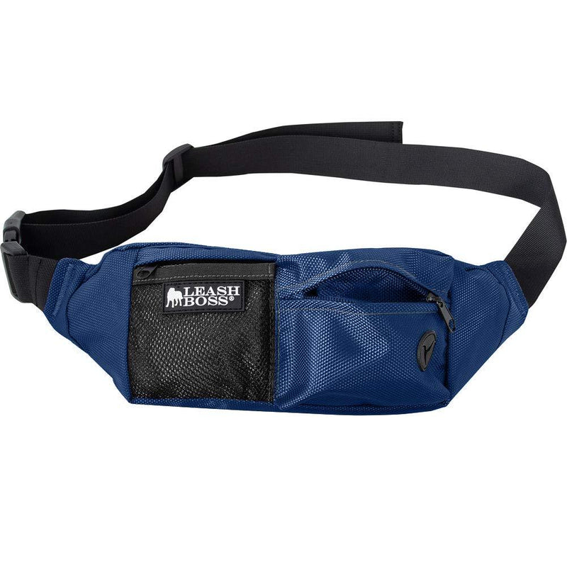 Leashboss PackUp Pouch Dog Treat Training Waist Belt, Storage Fanny Pack and Waste Bag Dispenser 1.5L Navy Blue - PawsPlanet Australia