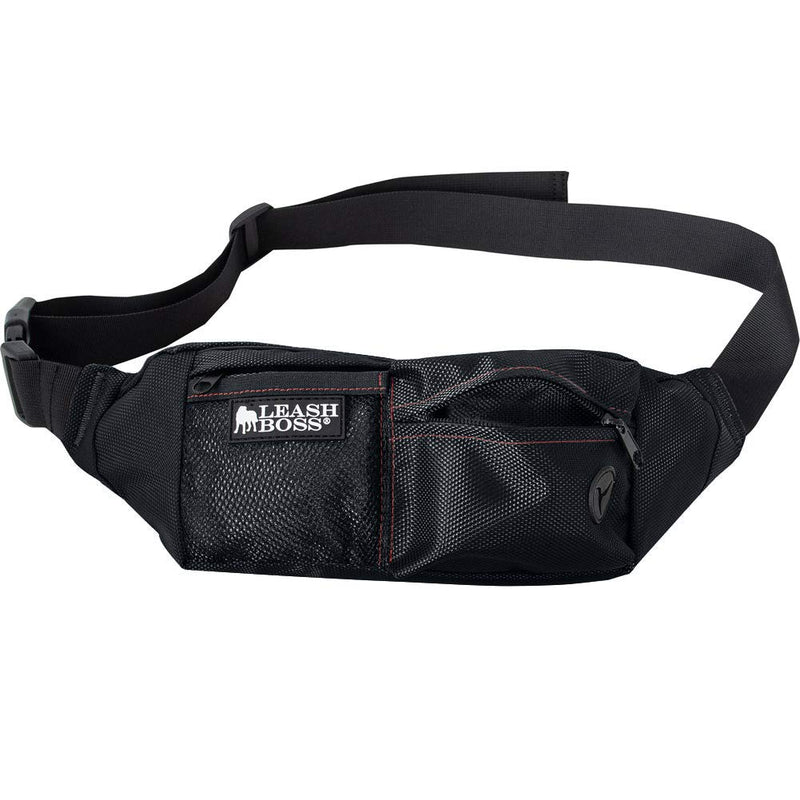 Leashboss PackUp Pouch Dog Treat Training Waist Belt, Storage Fanny Pack and Waste Bag Dispenser 1.5L Black - PawsPlanet Australia