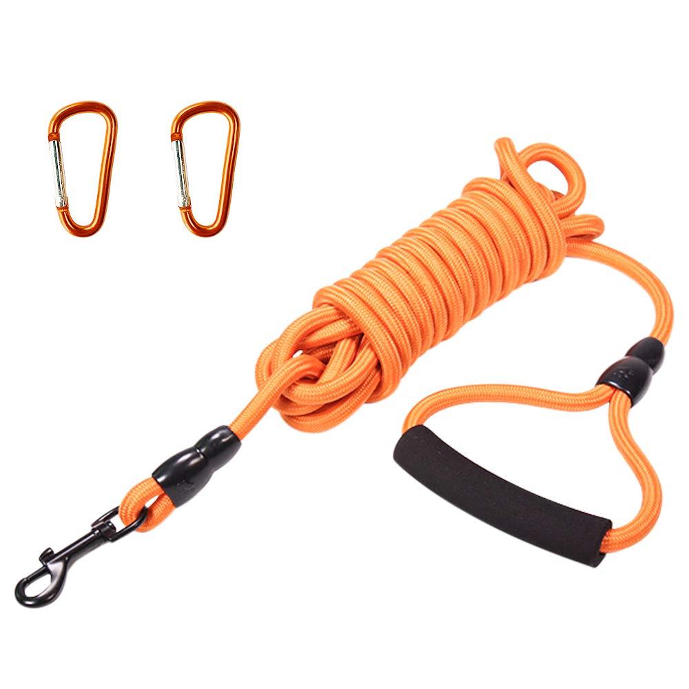 [Australia] - Dog Training Leash 15FT 30Ft, Nylon Long Dog Lead can Float on the Water Heavy Duty Rope for Small Medium Large Dogs Swimming, Running, Camping or Yard Recall Training Long Dog Leash with Foam Handle 