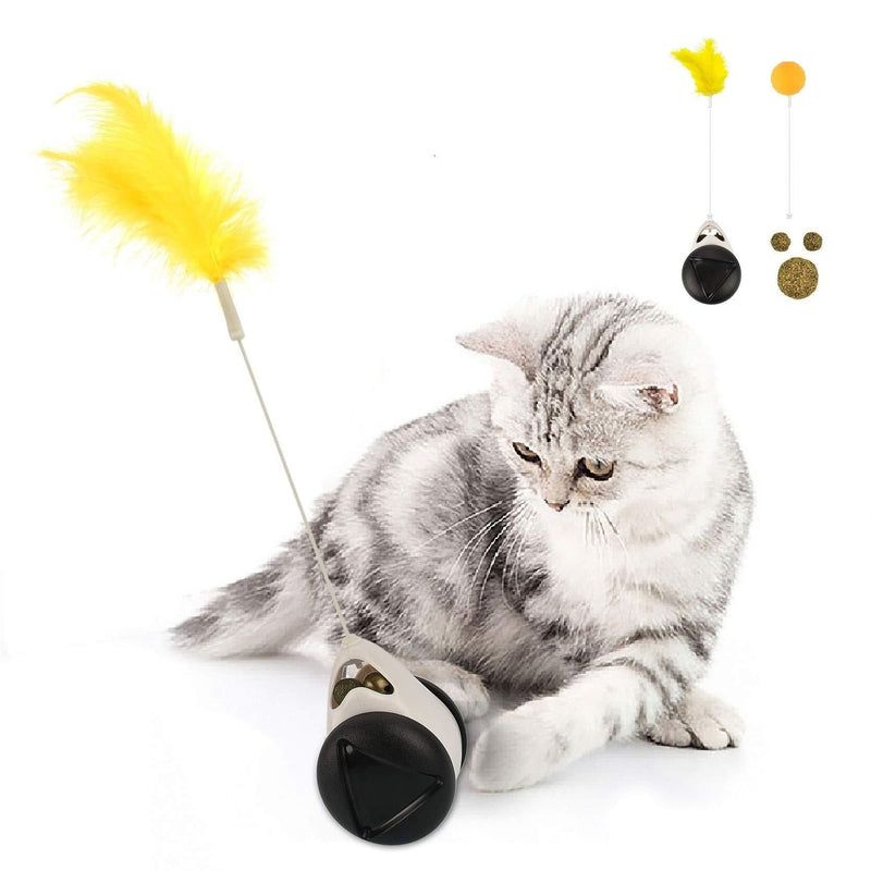 [Australia] - Rosa Schleife Cat Toys for Indoor Cats, 2 in 1 Cat Feather Toy + Cat Nip Balanced Cat Chasing Toy + 3 Catnip Balls A 