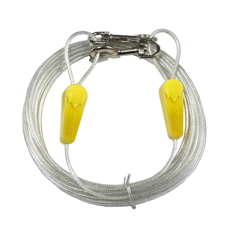 EVERBRIT Reflective Tie Out Cable for Dog, Different Size and Snap Safety Clip Choice Available 35LBS 20FT yellow - PawsPlanet Australia