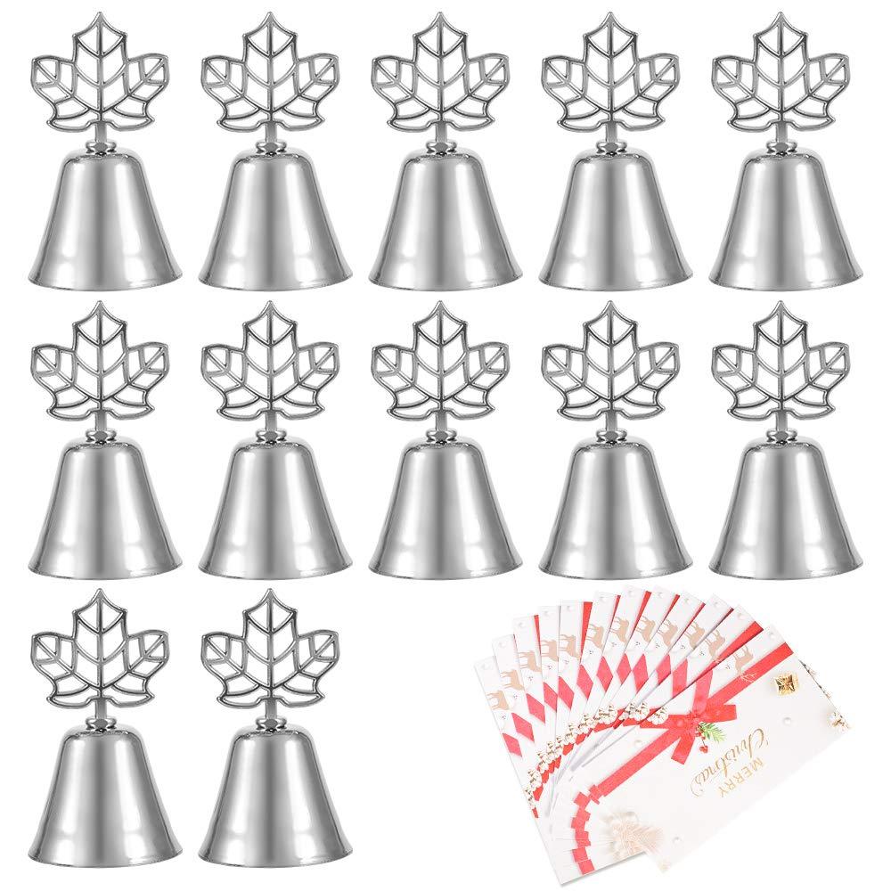 Amytalk 12 Pack Sliver Christmas Bell Place Card Holders Kissing Bell Table Card Holder Memo Photo Picture Number Sign Stands Holder for Party Wedding Table Decoration Sliver 12pack - PawsPlanet Australia