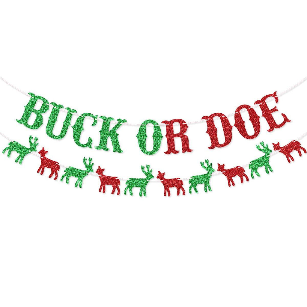 Buck or Doe Banner Garland for Christmas Gender Reveal Pary Decorations - PawsPlanet Australia