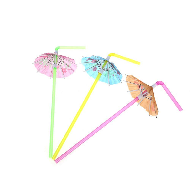 BESTOYARD 150pcs Party Umbrella Straws Straws Cocktails Disposable Fluorescent Straws With Parasol For Christmas Halloween Holiday Party Drinkware Decoration Size 3 - PawsPlanet Australia