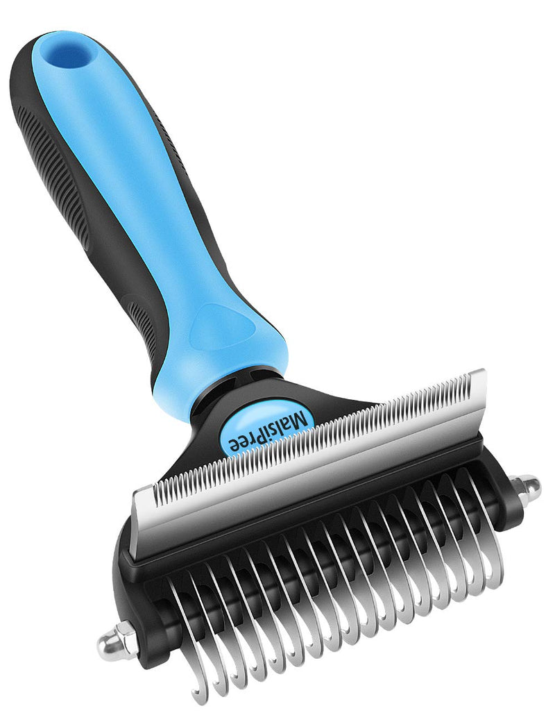 MalsiPree Pet Grooming Brush for Dogs/Cats, 2 in 1 Deshedding Tool & Dematting Undercoat Rake for Mats & Tangles Removing, Reduces Shedding by up to 95%, Great for Short to Long Hair Breeds S Blue - PawsPlanet Australia