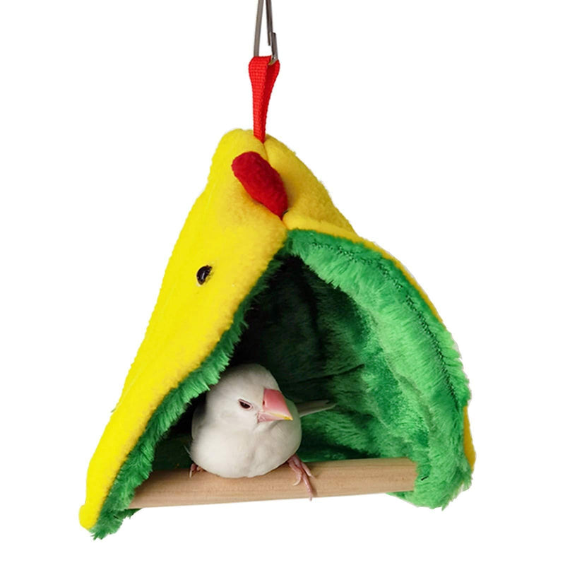 [Australia] - Winter Warm Bird Hammock Tent Parrots Hanging Nest Shed Hut，Small Birds Soft Plush Sleeping Bed Hideaway Cave for Parakeets Cockatiels Conures Lovebirds Finch，Cute Birdcage Perch Stand Swing Toy 