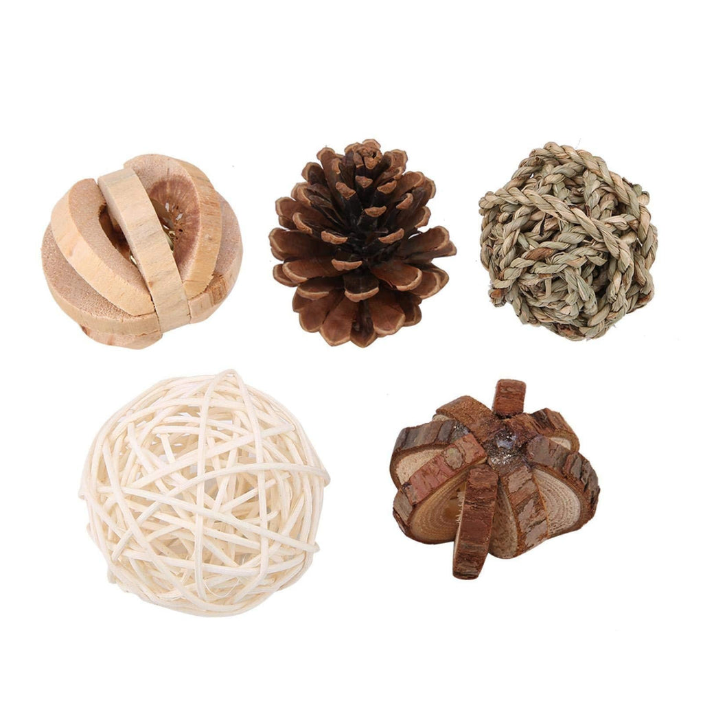 Weiyiroty Pet Ball Pet Toys Small Pet Ball Hamster Wooden Ball, Dogs Toys Wooden Pet Toy Ball Toy, for Rat Hamsters - PawsPlanet Australia