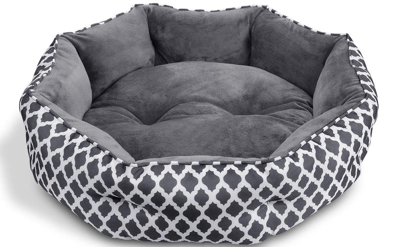 JOYO Cat Bed, 20 inch Pet Bed Machine Washable for Cats or Small Dogs Double Sided Cushions Calming Indoor Cushion Bed with Non-Slip Bottom for Improved Sleep, Soft Round Sofa Bed for Kitties Puppy Grey - PawsPlanet Australia