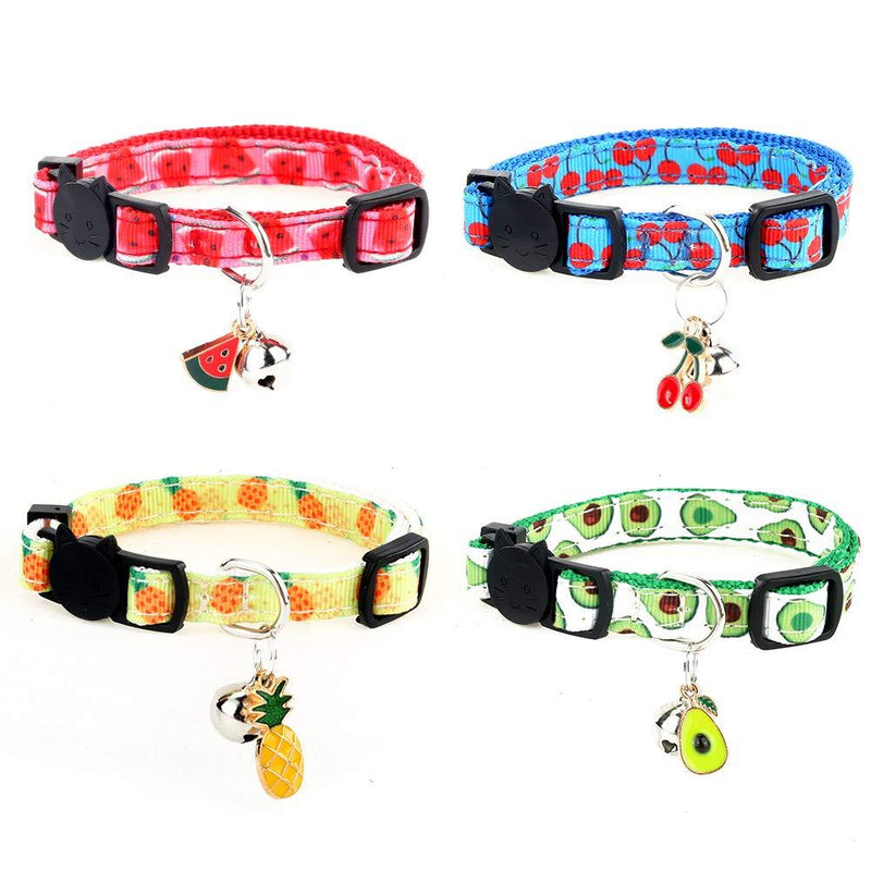 [Australia] - SuperBuddy Breakaway Cat Collar with Bell, 4 Pack Safety Adjustable Cat Collars Set 