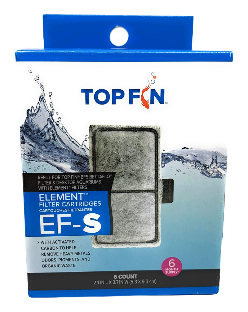 [Australia] - Top Fin EF-S Element Filter Cartridges (6 Count) for Fish Tank 
