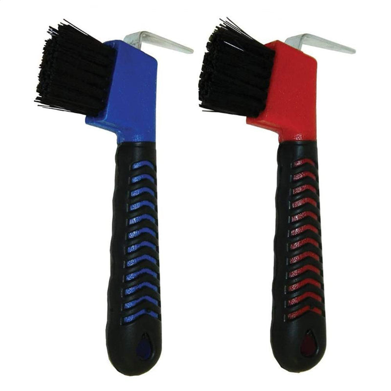 WEISHENG 2 Pieces Horse Hoof Pick Brush with Soft Touch Rubber Handle,Portable Hoofpick,Random Colors - PawsPlanet Australia