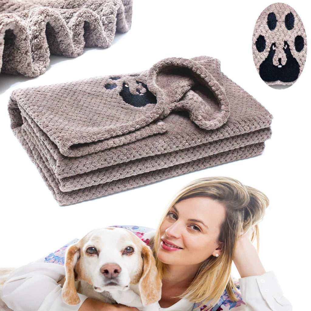 [Australia] - NLUJGYAV Dog Towel Microfiber Large Small Super Absorbent Shammy Fast Dry Bath Towel Wimming Beach Dogs Cat Travels Plush Soft Towel Machine Washable 13.8"*29.5" 